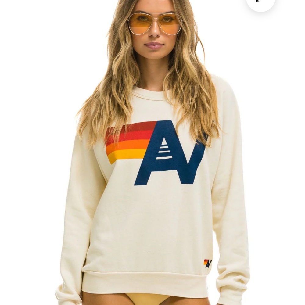 Aviator Nation Vintage White Sweatshirt NWT